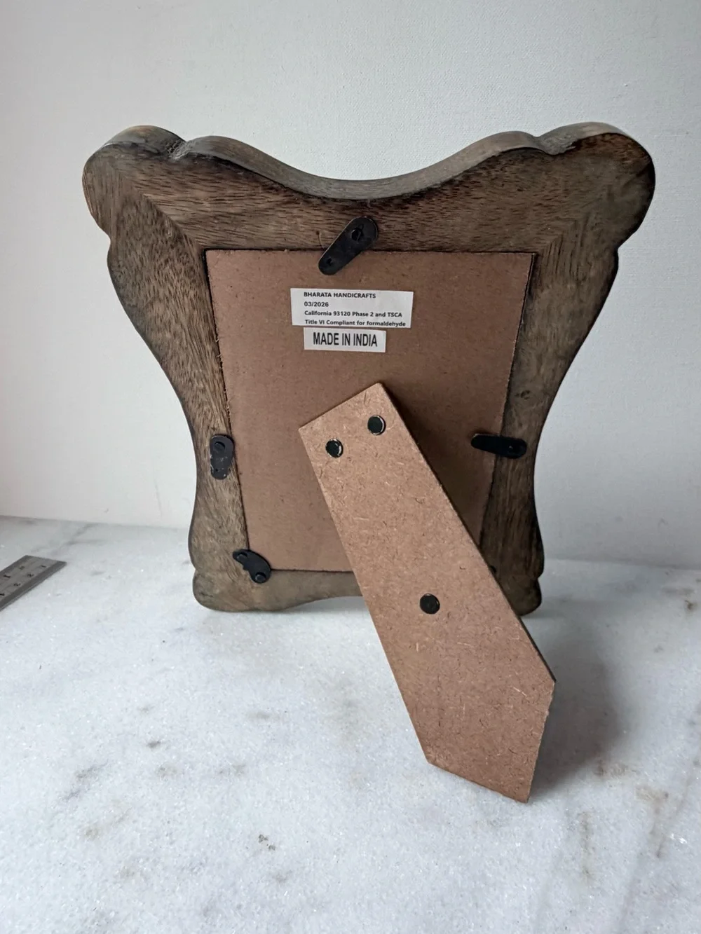 Genuine Wood Distressed Brown Photo Frame - Home Accents 4”x6” photo